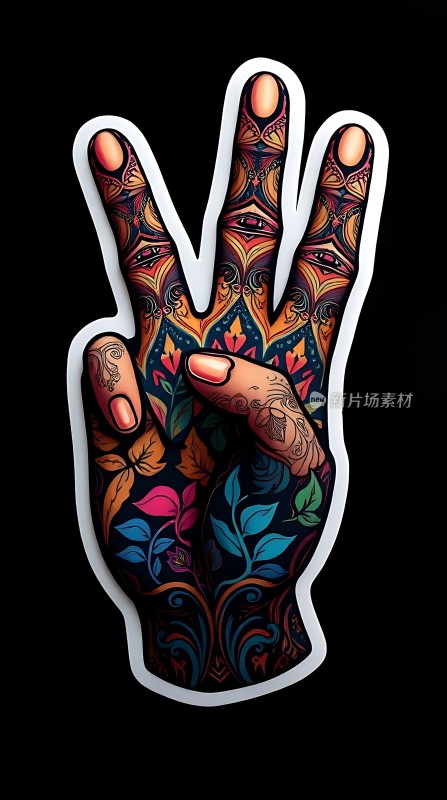 和平手势艺术图
