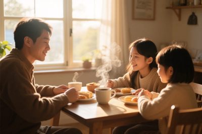 家庭温馨用餐场景