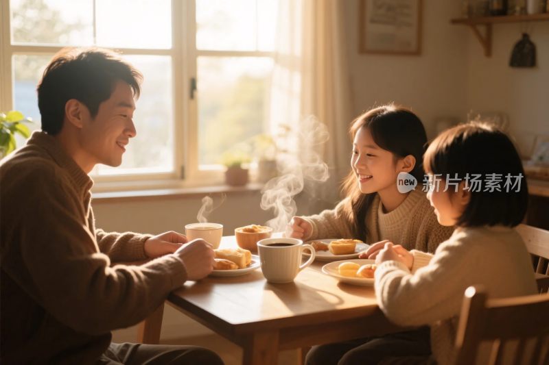 家庭温馨用餐场景