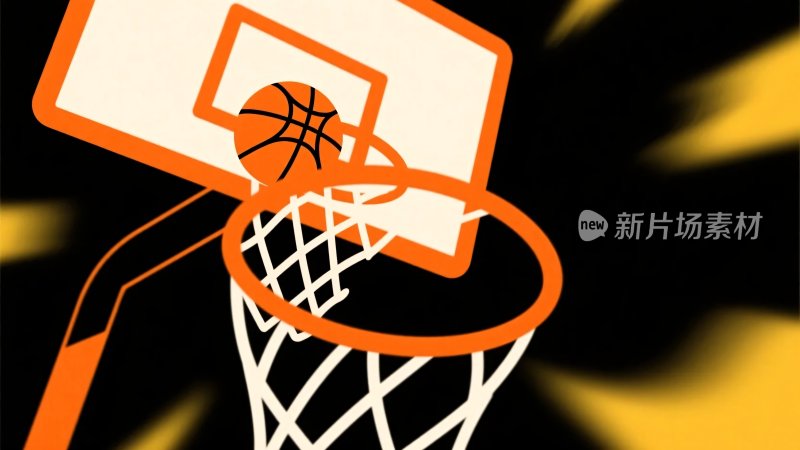 篮球入框插画