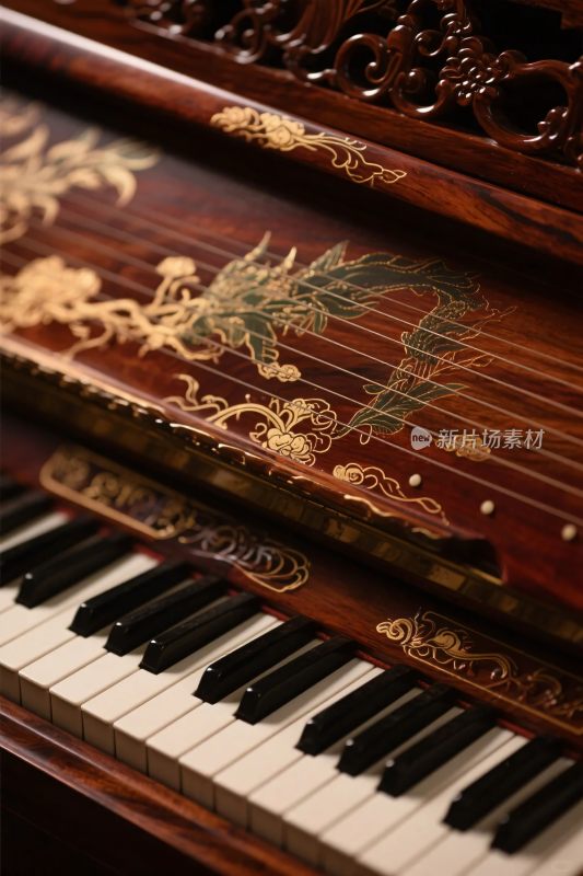 精美古典钢琴特写