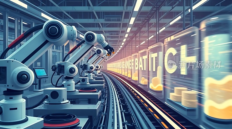 工业自动化生产线上的机器人操作