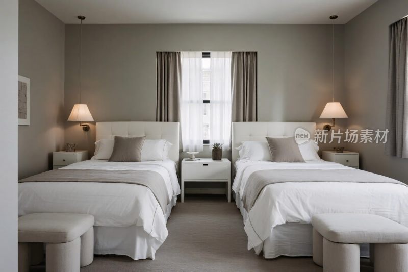 酒店客房室内双床间
