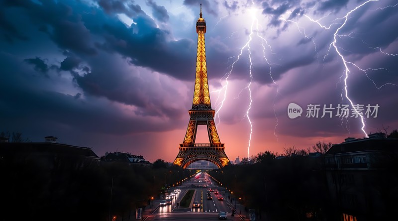 埃菲尔铁塔闪电之夜