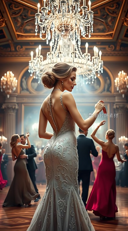 华丽舞会上的优雅舞者