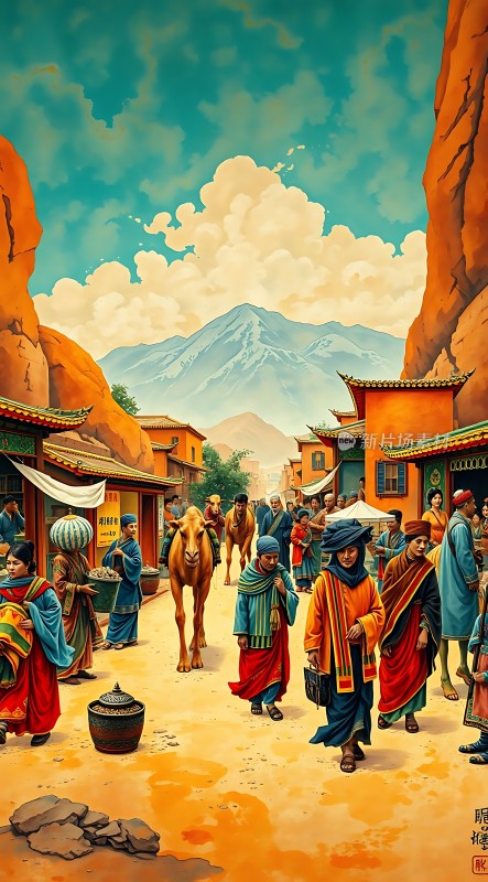 丝绸之路上的繁华市集