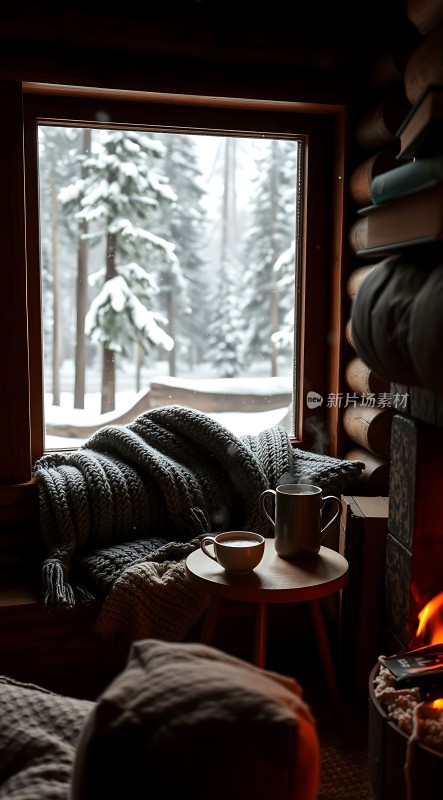 冬日暖炉旁的温馨时光