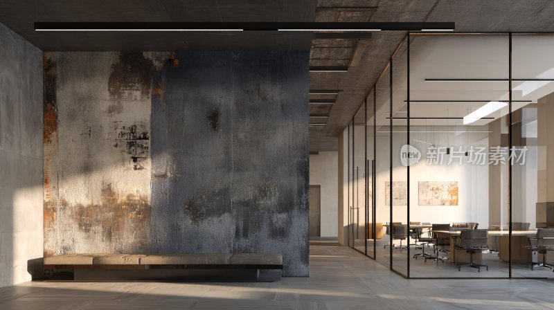 现代工业风办公空间场景