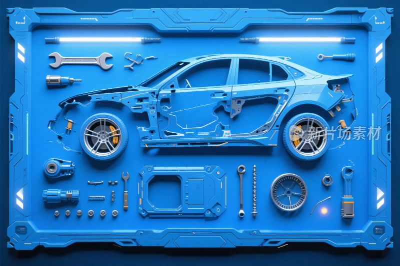 汽车维修工具插画