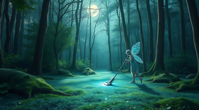 精灵在月光下打扫森林 精灵在月光下打扫森林