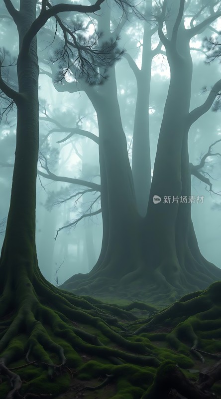 迷雾森林中的古老树木