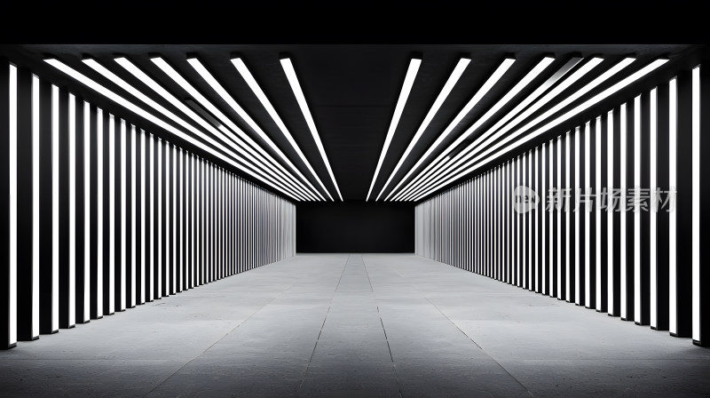具有艺术照明设计未来主义走廊