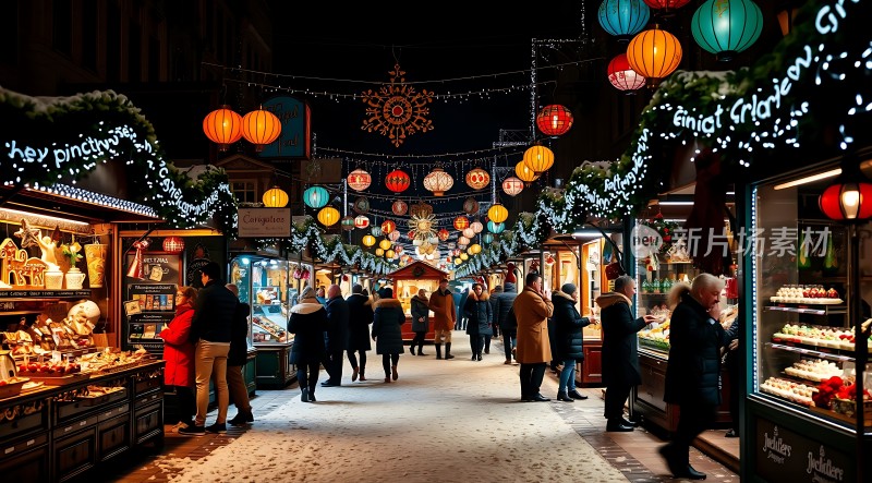 圣诞集市夜市购物街