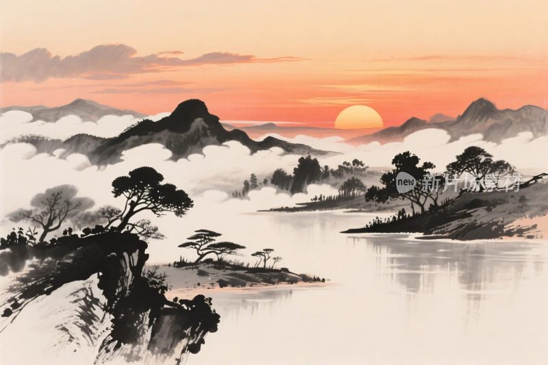 水墨山水风景画