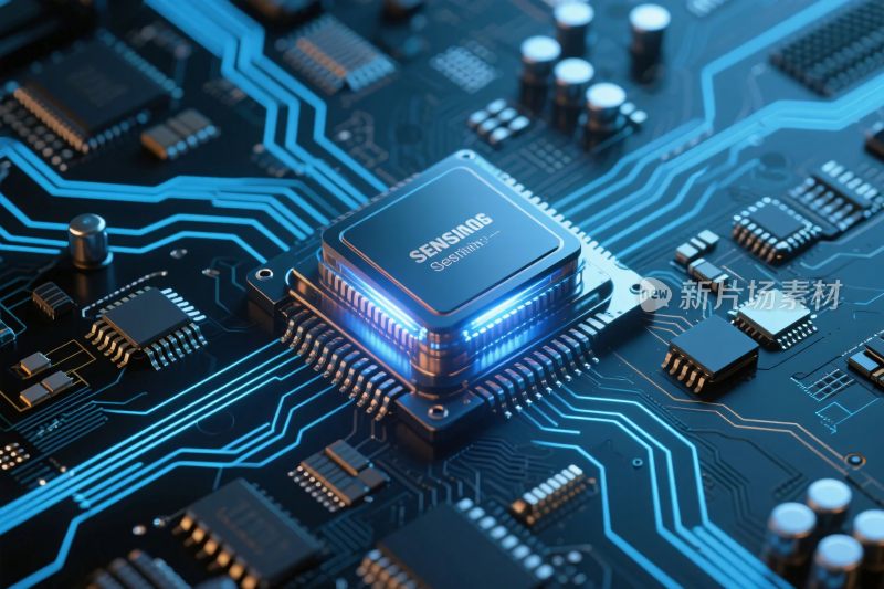 科技芯片电路板特写