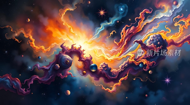 宇宙奇观星云与行星的梦幻之旅