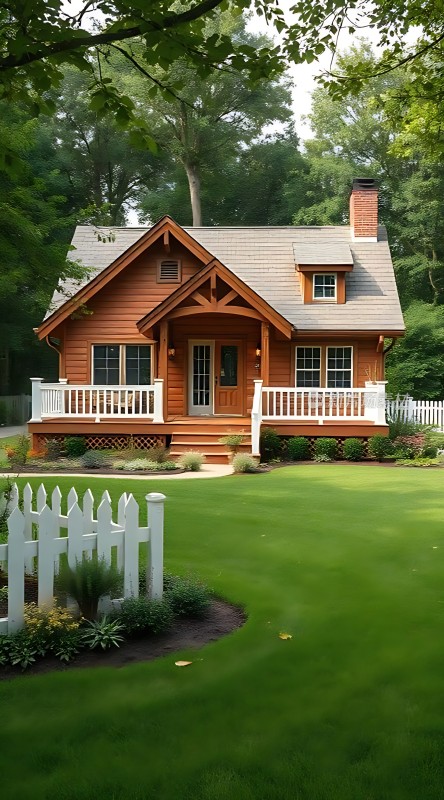 温馨木屋绿意盎然小院