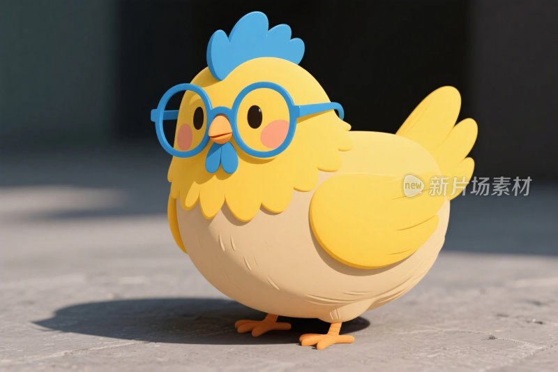卡通小鸡戴眼镜