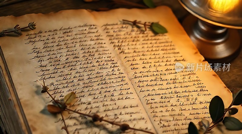 古卷秘文烛光下的神秘文献