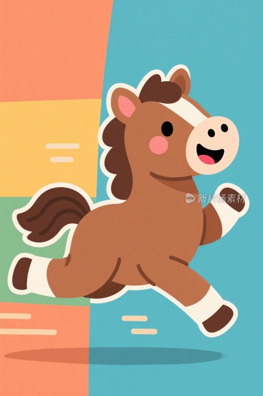 卡通小马插画