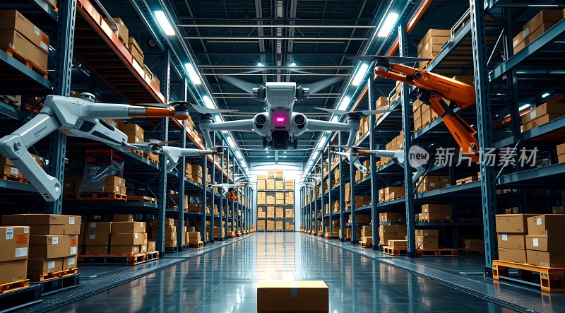 智能仓储物流中心机器人与无人机协同作业