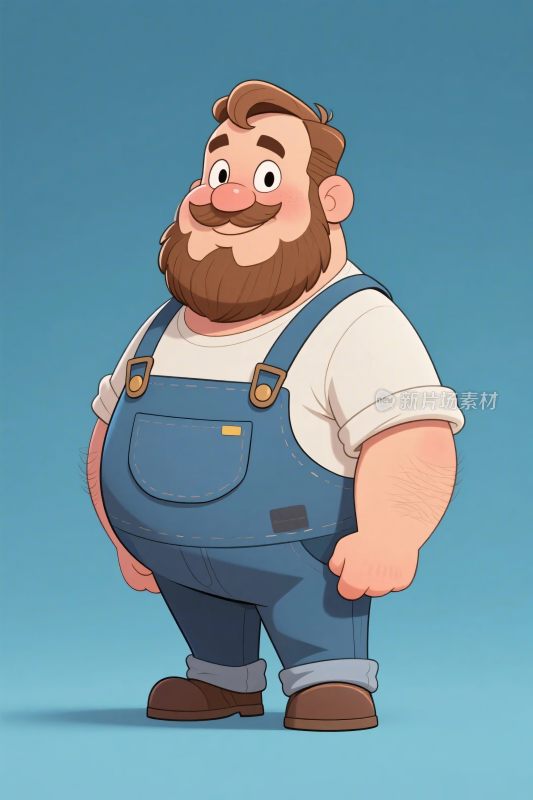 卡通农民形象插画