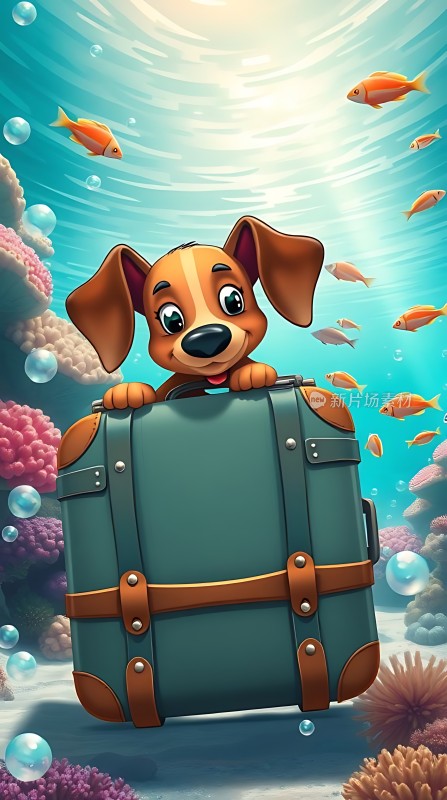 小狗探出头看世界