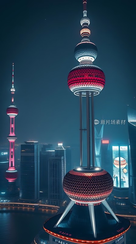 东方明珠与上海夜景