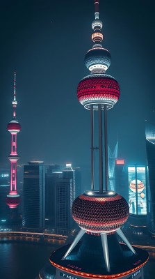 东方明珠与上海夜景 东方明珠与上海夜景