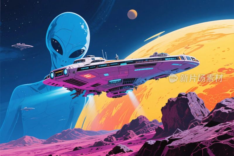 科幻外星飞船场景