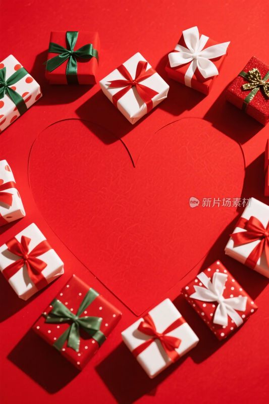 节日礼盒爱心装饰