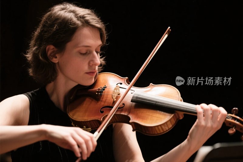 演奏小提琴的人物照片
