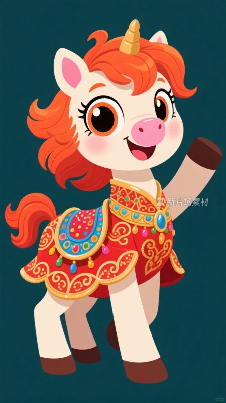 可爱卡通独角兽小马形象