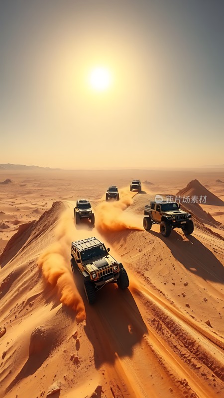 沙漠越野阳光下的冒险之旅