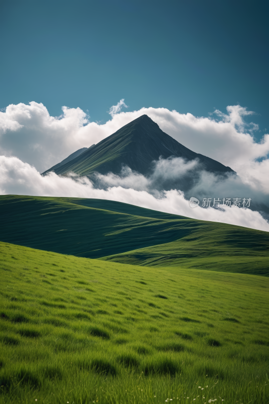 一片绿色的田野高清风景摄影图片