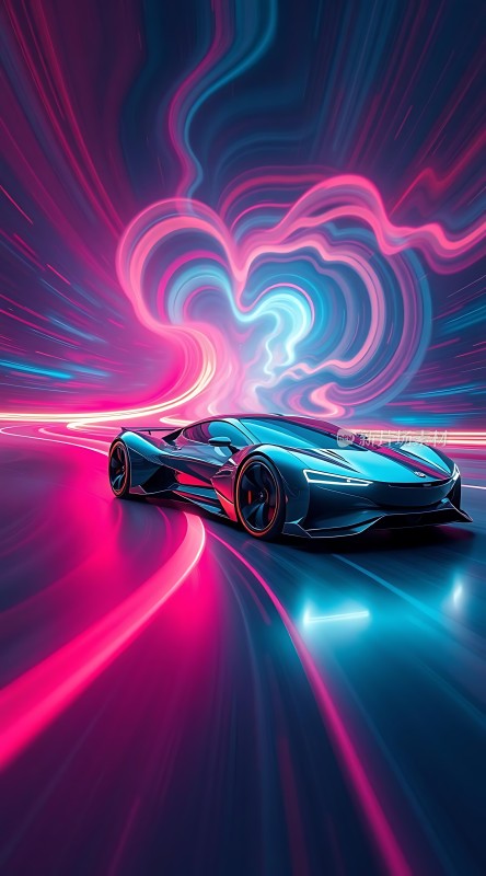 未来科技座驾霓虹光影下的速度与激情