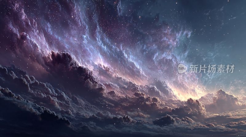 梦幻绚丽的星空云海景观