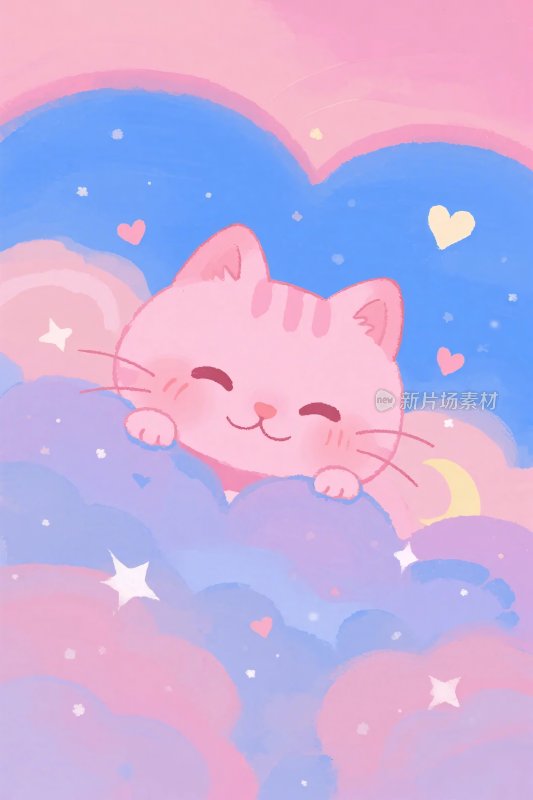 可爱的猫咪插画