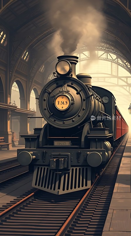 蒸汽火车驶入站台