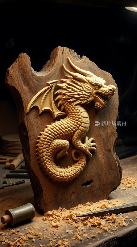 木雕龙