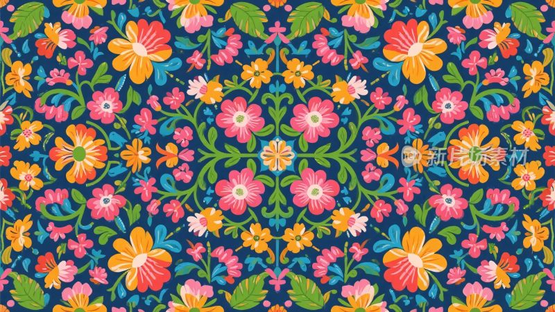 彩色花卉图案