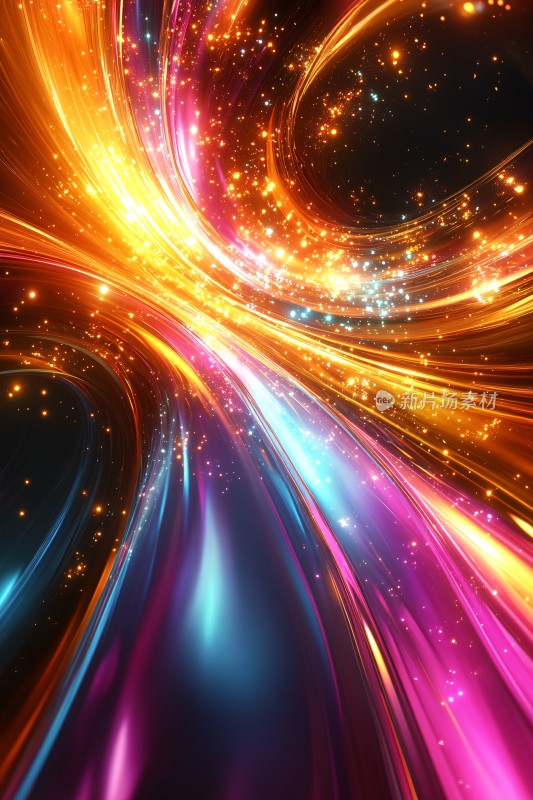 绚丽多彩的光线流动画面