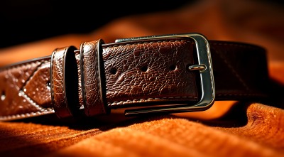 皮质腰带细节特写