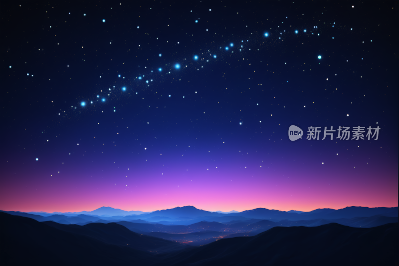 星空夜空群山繁星高清背景图片