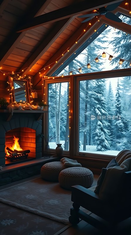 冬日暖炉旁的温馨时光