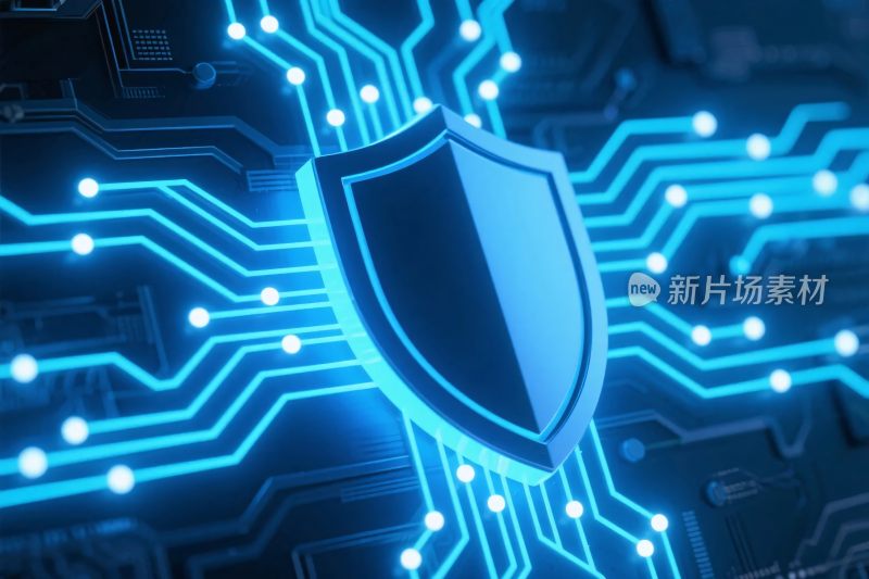 科技安全盾牌插画