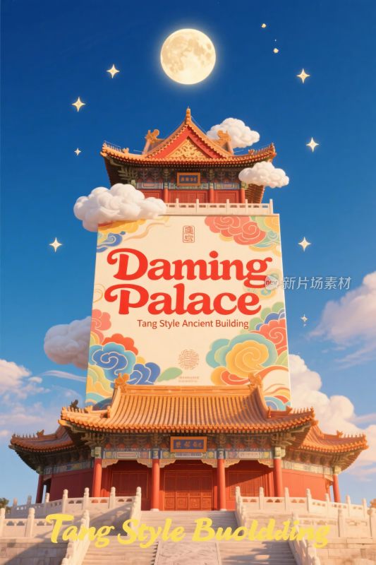 大明宫古风插画宣传