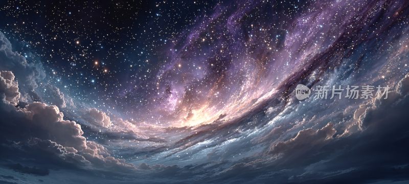 梦幻绚丽的星空云海景象