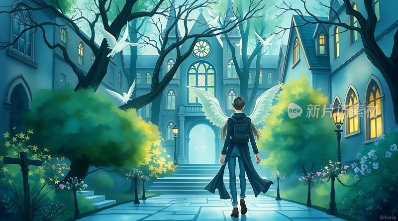 少年与天使翅膀梦幻校园之旅