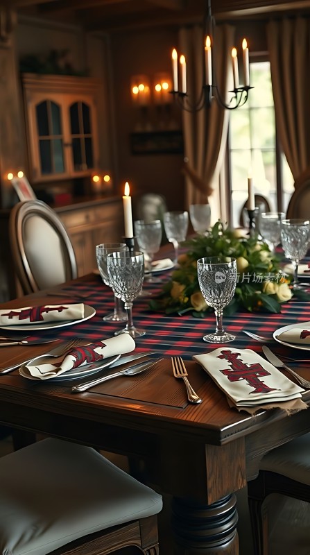 温馨烛光晚餐优雅餐具与浪漫氛围完美融合